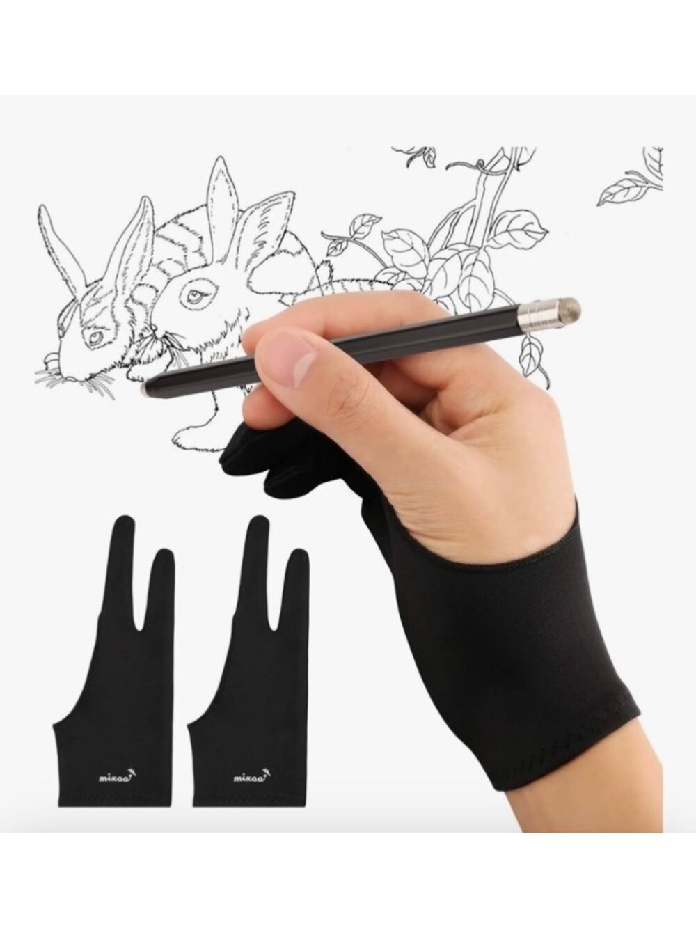 Digital Drawing Gloves For Drawing on Tablet IPad Sketching Black Size M NWT